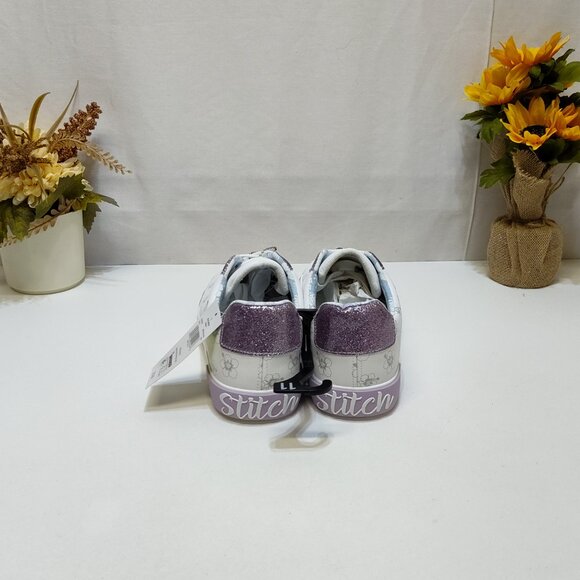 Disney Stitch Low Top Sneakers Womens 11 Lace-Up Glitter Accents Charm Keychain - Picture 6 of 9